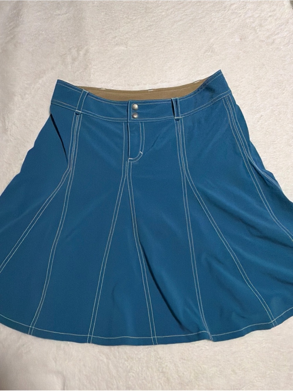 Athleta Skort Women’s 8 Blue Lined Stretch Athletic Pickle Ball Tennis Golf